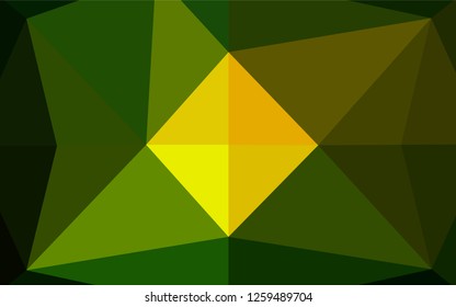 Dark Green, Yellow vector abstract polygonal cover. Creative geometric illustration in Origami style with gradient. The elegant pattern can be used as part of a brand book.
