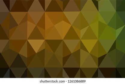 Dark Green, Yellow vector abstract polygonal background. Colorful abstract illustration with triangles. A new texture for your web site.