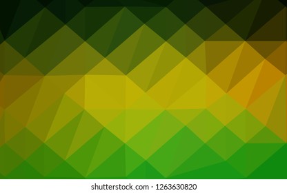 Dark Green, Yellow vector abstract mosaic background. Geometric illustration in Origami style with gradient. Elegant pattern for a brand book.