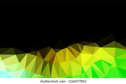 Dark Green, Yellow vector abstract mosaic pattern. Triangular geometric sample with gradient.  The completely new template can be used for your brand book.