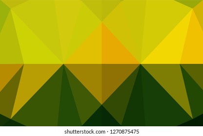 Dark Green, Yellow vector abstract mosaic backdrop. A sample with polygonal shapes. The template can be used as a background for cell phones.