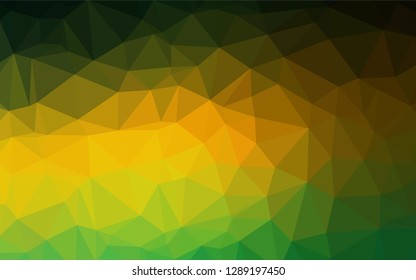 Dark Green, Yellow vector abstract mosaic background. A sample with polygonal shapes. A completely new design for your business.