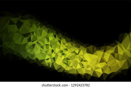 Dark Green, Yellow vector abstract polygonal texture. An elegant bright illustration with gradient. The template can be used as a background for cell phones.