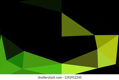 Dark Green, Yellow vector abstract polygonal layout. Geometric illustration in Origami style with gradient. Polygonal design for your web site.
