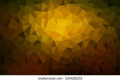 Dark Green, Yellow vector abstract mosaic pattern. Shining polygonal illustration, which consist of triangles. Brand new design for your business.