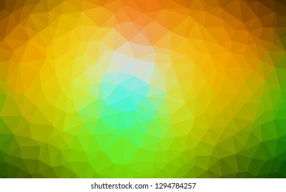Dark Green, Yellow vector abstract mosaic pattern. Glitter abstract illustration with an elegant triangles. Template for cell phone's backgrounds.
