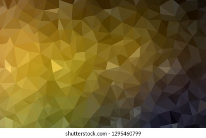 Dark Green, Yellow vector abstract polygonal background. A completely new color illustration in a polygonal style. Best triangular design for your business.