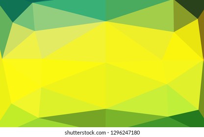 Dark Green, Yellow vector abstract mosaic pattern. Modern geometrical abstract illustration with gradient. Polygonal design for your web site.