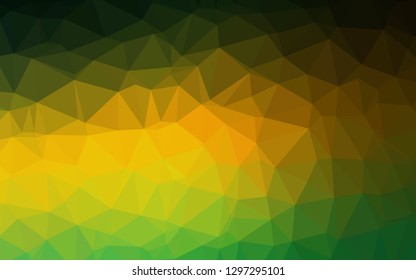 Dark Green, Yellow vector abstract polygonal cover. Brand new colorful illustration in with gradient. New texture for your design.