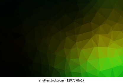 Dark Green, Yellow vector abstract mosaic pattern. Colorful abstract illustration with gradient. Template for your brand book.