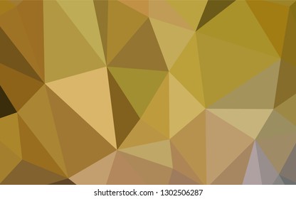 Dark Green, Yellow vector abstract polygonal template. Polygonal abstract illustration with gradient. Best triangular design for your business.