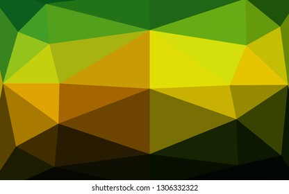 Dark Green, Yellow vector abstract mosaic pattern. Creative illustration in halftone style with gradient. Completely new template for your business design.