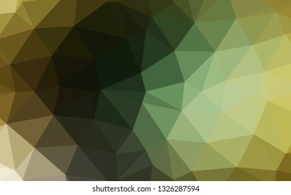 Dark Green, Yellow vector abstract polygonal layout. An elegant bright illustration with gradient. Template for your brand book.