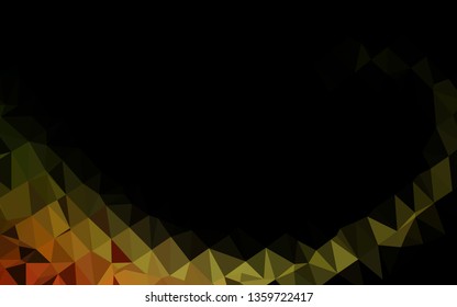 Dark Green, Yellow vector abstract polygonal texture. Colorful abstract illustration with gradient. Textured pattern for background.