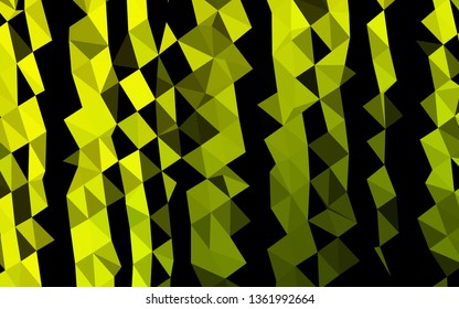Dark Green, Yellow vector abstract polygonal layout. Geometric illustration in Origami style with gradient. Template for your brand book.