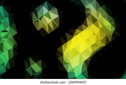 Dark Green, Yellow vector abstract mosaic pattern. Glitter abstract illustration with an elegant design. Template for your brand book.