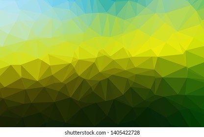 Dark Green, Yellow vector abstract polygonal texture. Brand new colorful illustration in with gradient. Brand new style for your business design.