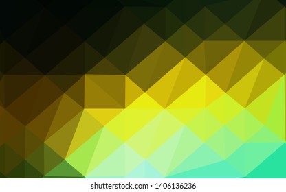 Dark Green, Yellow vector abstract mosaic background. A completely new color illustration in a vague style. New texture for your design.