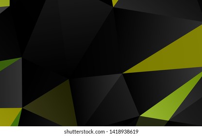 Dark Green, Yellow vector abstract mosaic backdrop. A vague abstract illustration with gradient. Template for a cell phone background.