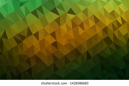 Dark Green, Yellow vector abstract mosaic background. Shining colored illustration in a Brand new style. Completely new template for your business design.