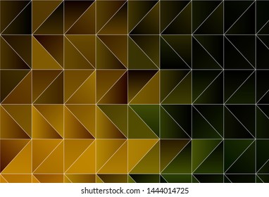 Dark Green, Yellow vector abstract polygonal pattern. Creative illustration in halftone style with triangles. Brand new design for your business.