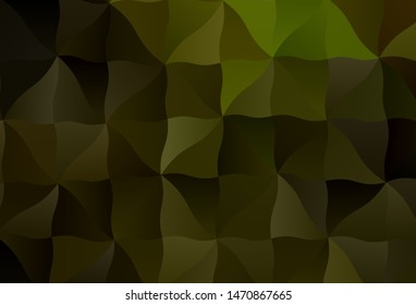 Dark Green, Yellow vector abstract mosaic background. Colorful illustration in polygonal style with gradient. A completely new design for your leaflet.