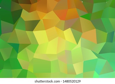 Dark Green, Yellow vector abstract mosaic pattern. Creative illustration in halftone style with triangles. A completely new design for your leaflet.