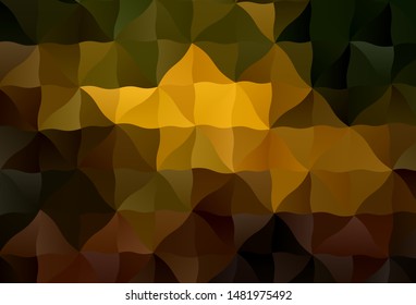 Dark Green, Yellow vector abstract mosaic background. Modern abstract illustration with triangles. Textured pattern for your backgrounds.
