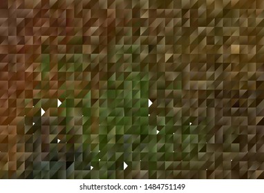 Dark Green, Yellow vector abstract polygonal template. Triangular geometric sample with gradient.  Polygonal design for your web site.
