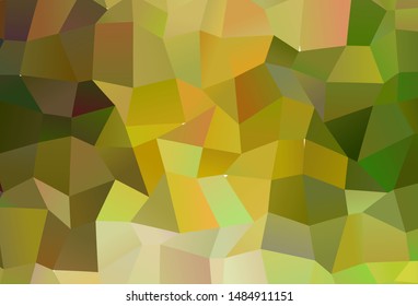 Dark Green, Yellow vector abstract mosaic background. A sample with polygonal shapes. Best triangular design for your business.