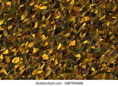 Dark Green, Yellow vector abstract polygonal background. Elegant bright polygonal illustration with gradient. A completely new design for your leaflet.