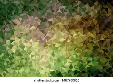 Dark Green, Yellow vector abstract mosaic backdrop. Colorful abstract illustration with triangles. Pattern for a brand book's backdrop.