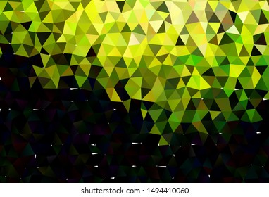 Dark Green, Yellow vector abstract polygonal texture. Glitter abstract illustration with an elegant design. Textured pattern for background.