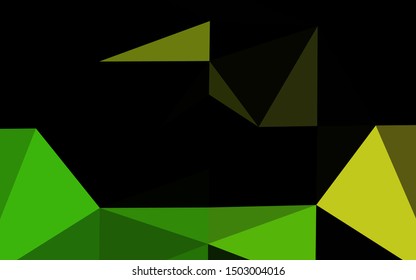 Dark Green, Yellow vector abstract mosaic background. Creative illustration in halftone style with gradient. Template for a cell phone background.