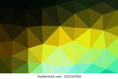 Dark Green, Yellow vector abstract mosaic backdrop. Geometric illustration in Origami style with gradient. Completely new design for your business.