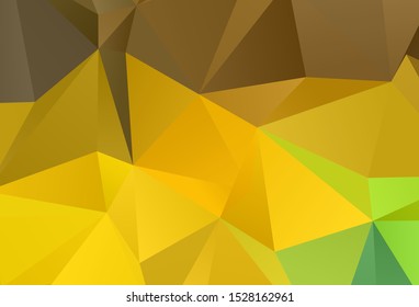 Dark Green, Yellow vector abstract mosaic background. A sample with polygonal shapes. A new texture for your web site.