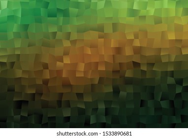 Dark Green, Yellow vector abstract polygonal layout. Colorful illustration in abstract style with gradient. Elegant pattern for a brand book.