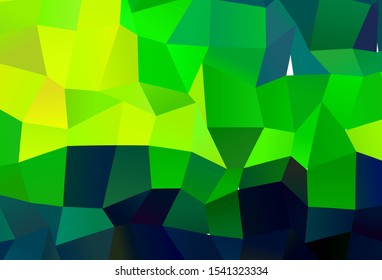 Dark Green, Yellow vector abstract polygonal pattern. A sample with polygonal shapes. Brand new design for your business.
