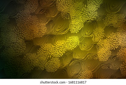Dark Green, Yellow vector abstract doodle pattern. Modern geometrical abstract illustration with flowers. Brand-new style for your business design.
