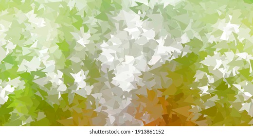 Plantilla de triángulo abstracto vectorial verde oscuro y amarillo. Ilustración en vidrio roto con triángulos. La mejor opción para tu diseño.