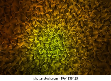 Dark Green, Yellow vector abstract polygonal background. Geometric illustration in Origami style with gradient.  Template for cell phone's backgrounds.