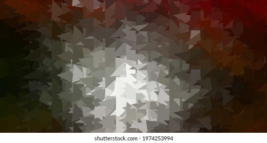 Dark green, yellow vector abstract triangle texture. Abstract illustration with elegant gradient triangles. Best choice for your design.