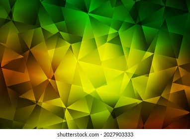 Dunkelgrüner, gelber, abstrakter, polygonaler Hintergrund. Ein Muster mit polygonalen Formen. Vorlage für die Hintergründe des Handys.