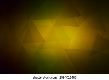 Dark Green, Yellow vector abstract mosaic pattern. Modern abstract illustration with triangles. Brand new design for your business.