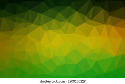 Dark Green, Yellow vector abstract polygonal texture. Modern geometrical abstract illustration with gradient. Completely new template for your business design.