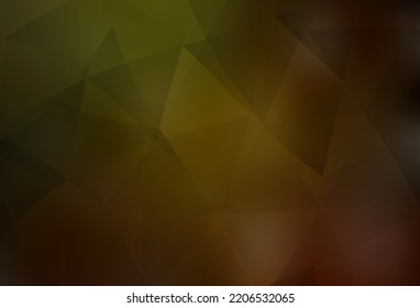 Dark Green, Yellow vector abstract mosaic pattern. Triangular geometric sample with gradient.  Brand new design for your business.