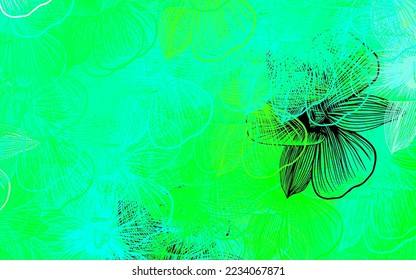 Dark Green, Yellow vector abstract design with flowers. Colorful illustration with flowers in doodle style. Elegant pattern for your brand book.