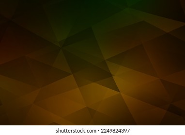 Dark Green, Yellow vector abstract polygonal pattern. Colorful abstract illustration with triangles. Brand new design for your business.