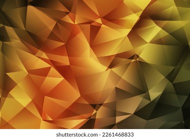 Dark Green, Yellow vector abstract polygonal template. Creative illustration in halftone style with triangles. Pattern for a brand book's backdrop.