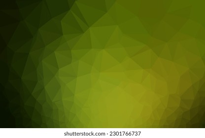 Dark Green, Yellow vector abstract mosaic pattern. Shining illustration, which consist of triangles. New texture for your design.